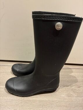 UGG Women's Black Tall Waterproof Rain Boots